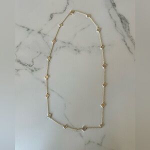 ANNA BECK | Hammered Station Square Necklace Silver/Gold  36”- Like New